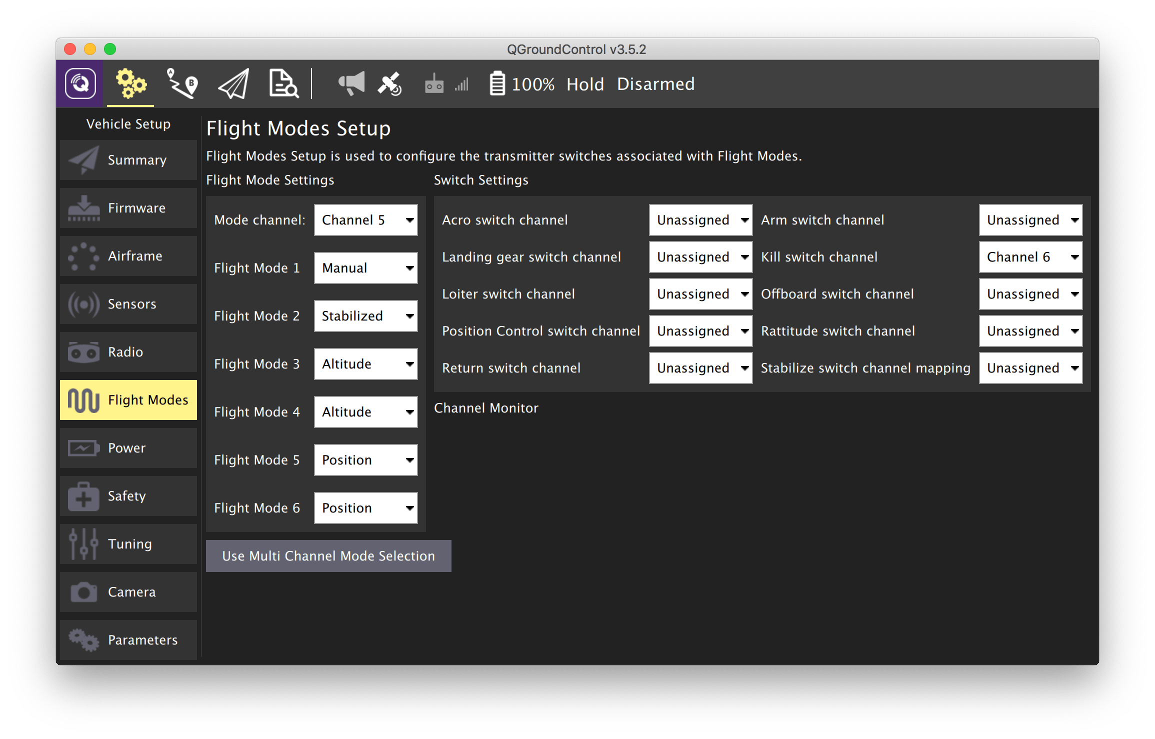 QGroundControl modes